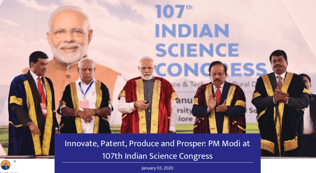 PM Modi at India Science Congress (2020)